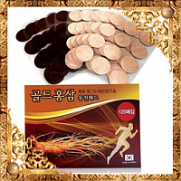 Пластырь точечный обезболивающий прогревающий с женьшенем Gold red ginseng coin pad pass Daejeon Top от суставных и мышечных болей