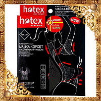Корректирующая майка-корсет с коротким рукавом черная Хотекс / «Hotex»